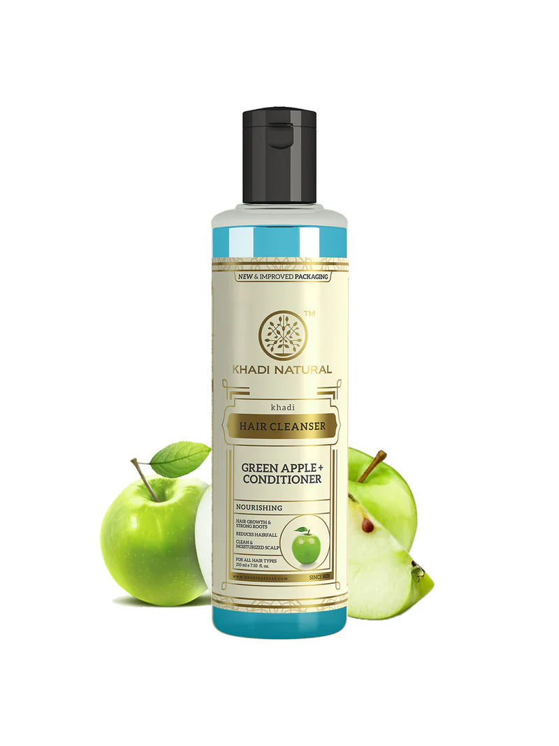 Khadi Natural Green Apple + Conditioner Hair Cleanser - 210 ML