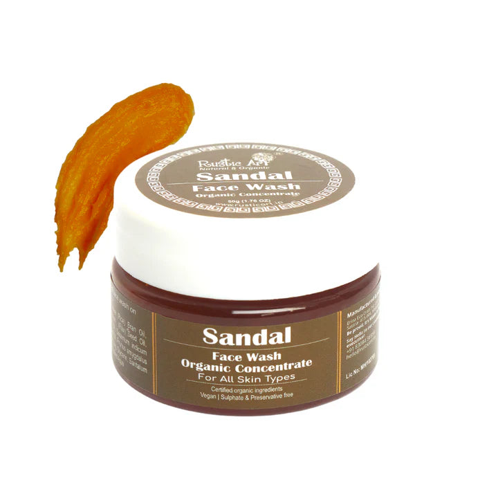 Rustic Art Organic Sandal Face Wash Concentrate - 50 GM