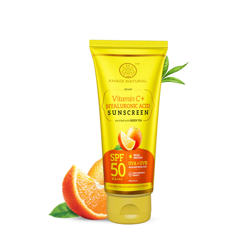 Khadi Natural Vitamin C + Hyaluronic Acid Sunscreen Aqua Gel SPF 50 - 100 ML