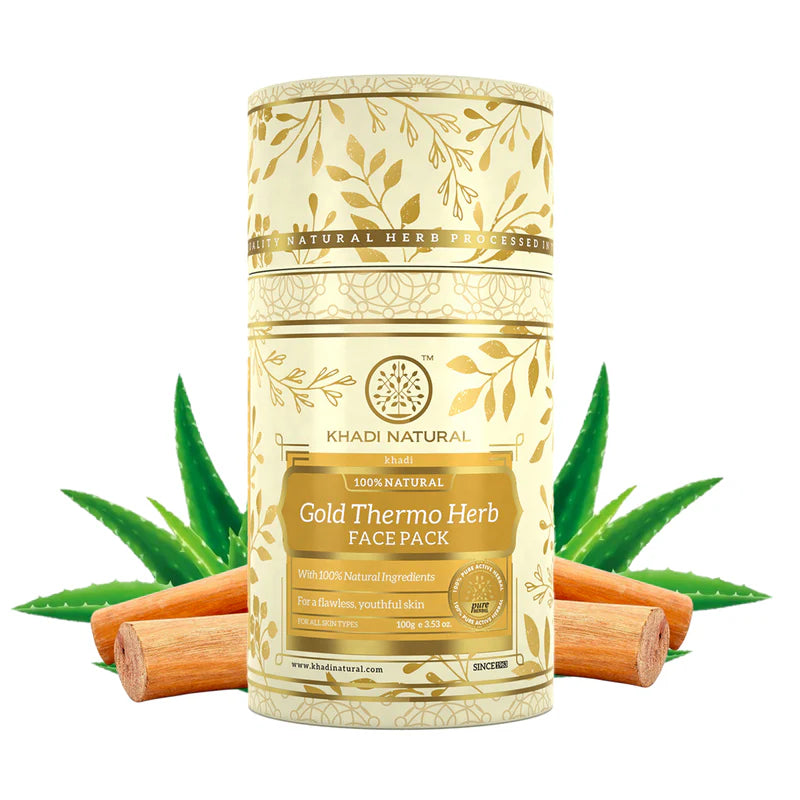 Khadi Natural Gold Thermo Herb Face Pack - 100 GM