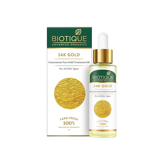Biotique Advanced Organics 24K Gold Concentrate Pure Gold Treatment Oil - 30 ML