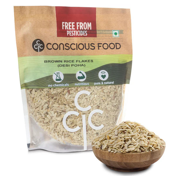 Conscious Food Brown Rice Flakes - 500 GM