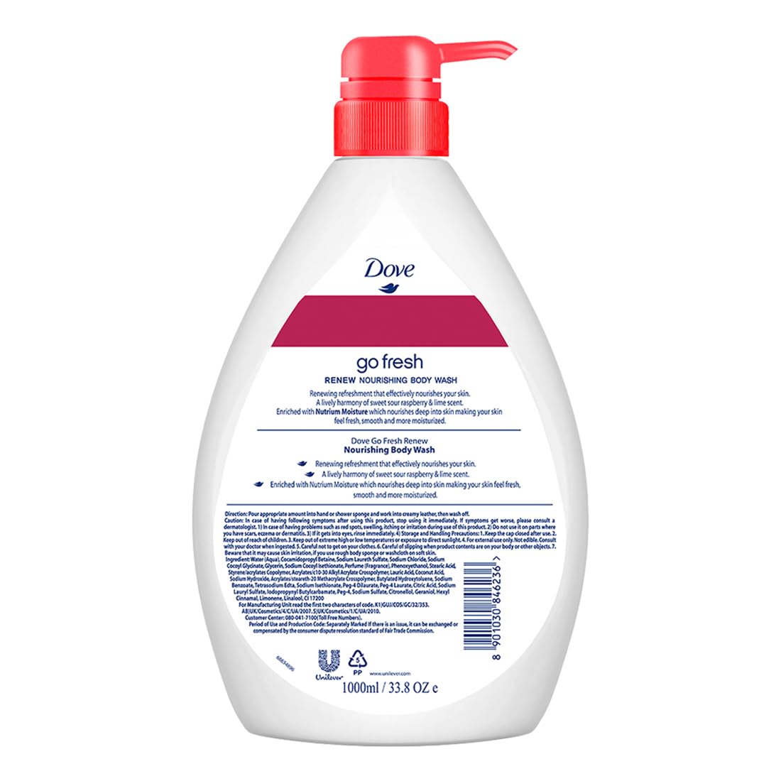 Dove Renewing Raspberry Body Wash with Lime - 1 L