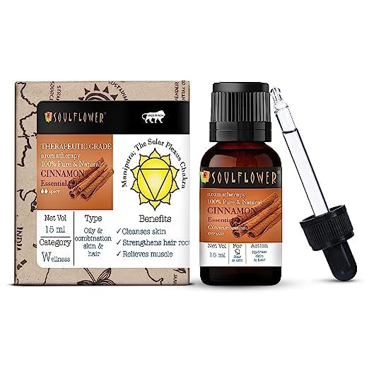 Soulflower Cinnamon Essential Oil - 15 ML