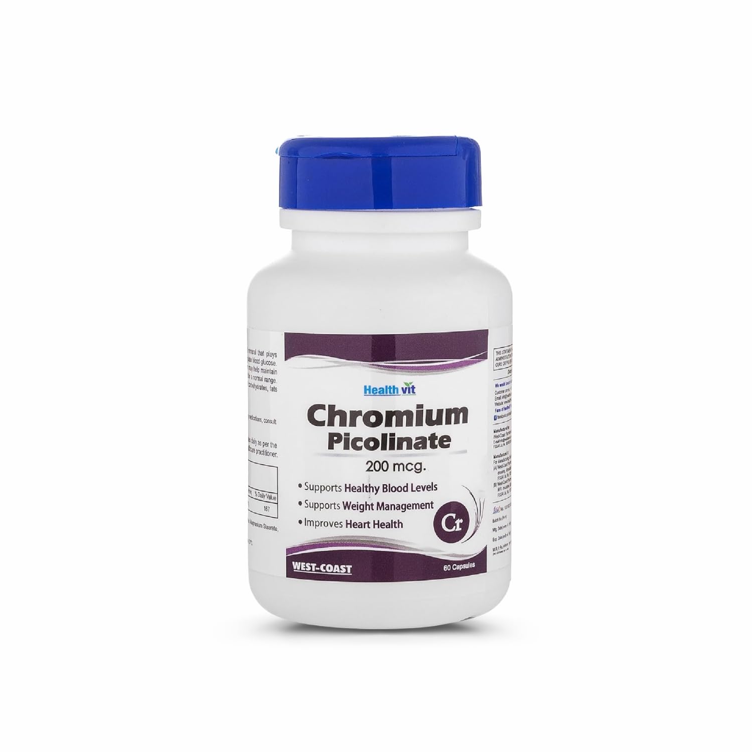 Healthvit Chromium Picolinate Capsules 200mcg - 60 Capsules