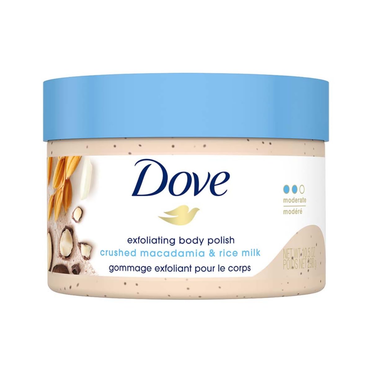 Dove Exfoliating Body Polish Scrub with Crushed Macadamia & Rice Milk - 298 GM