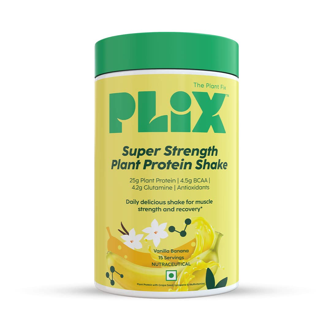 Plix The Plant Fix Strength Vegan Plant Protein Vanilla Powder - 500 GM
