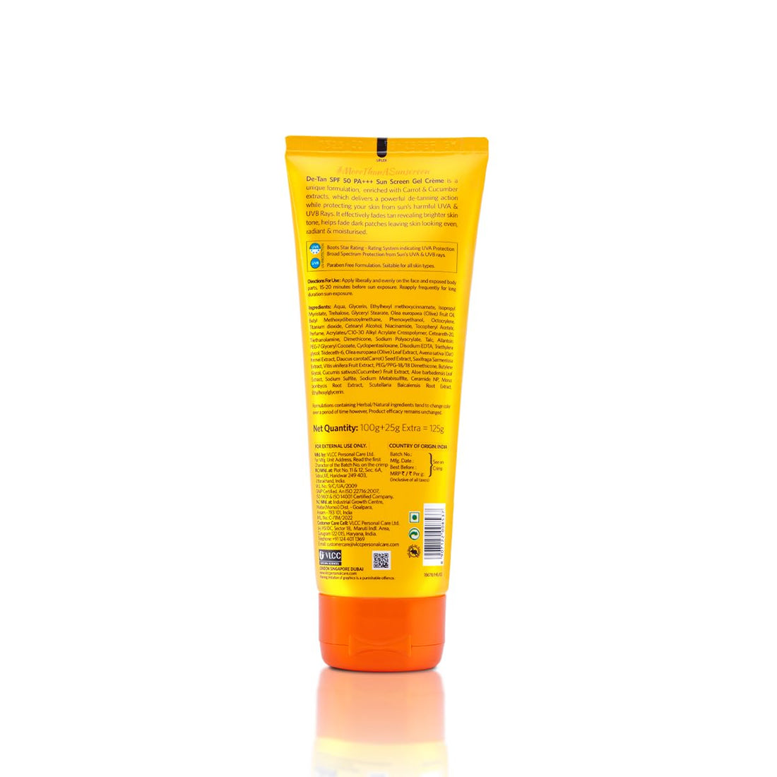 VLCC De Tan SPF 50 PA+++ Sunscreen Gel Creme - 100 GM