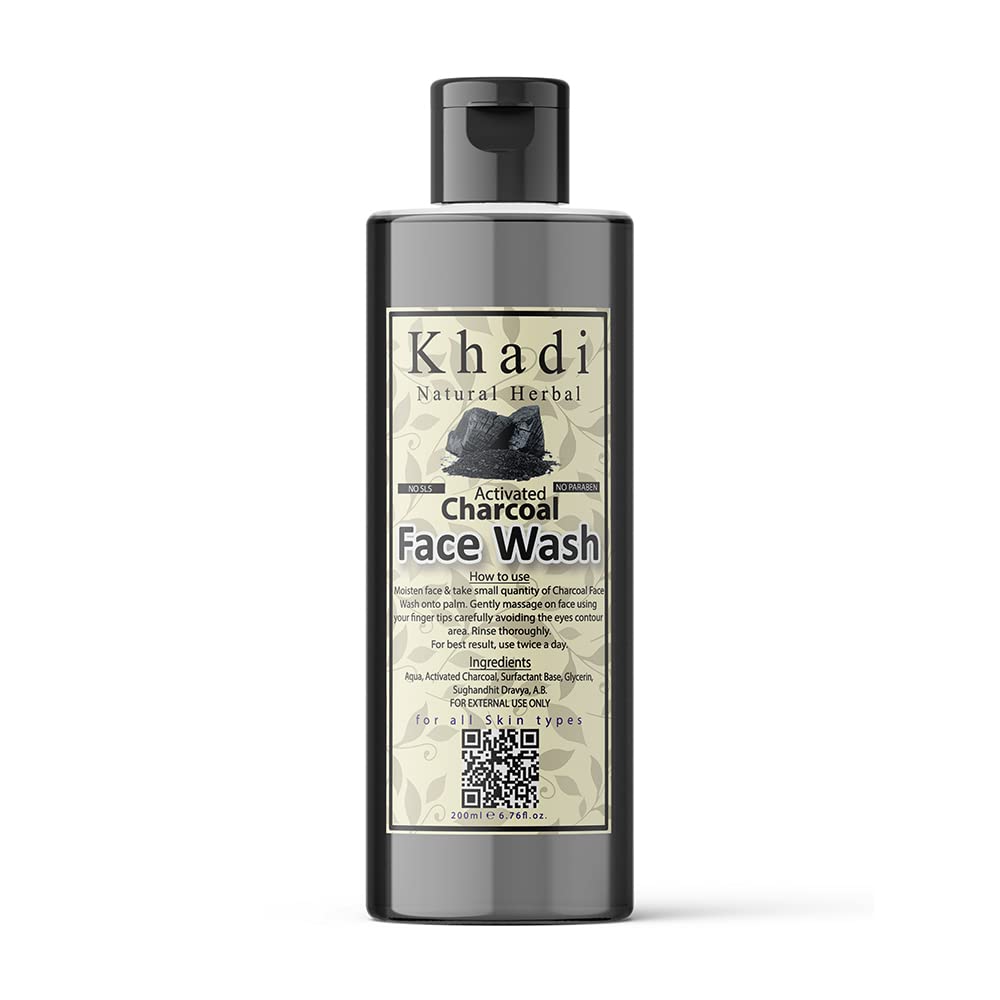 Khadi Natural Herbal Activated Charcoal Face Wash - 200 ML