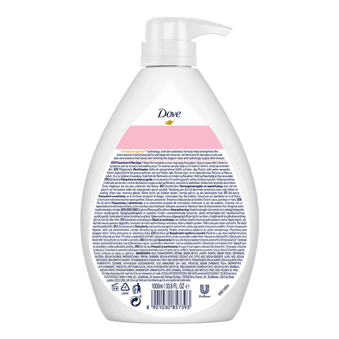 Dove Soothing Rose & Aloe Vera Body Wash - 1 L