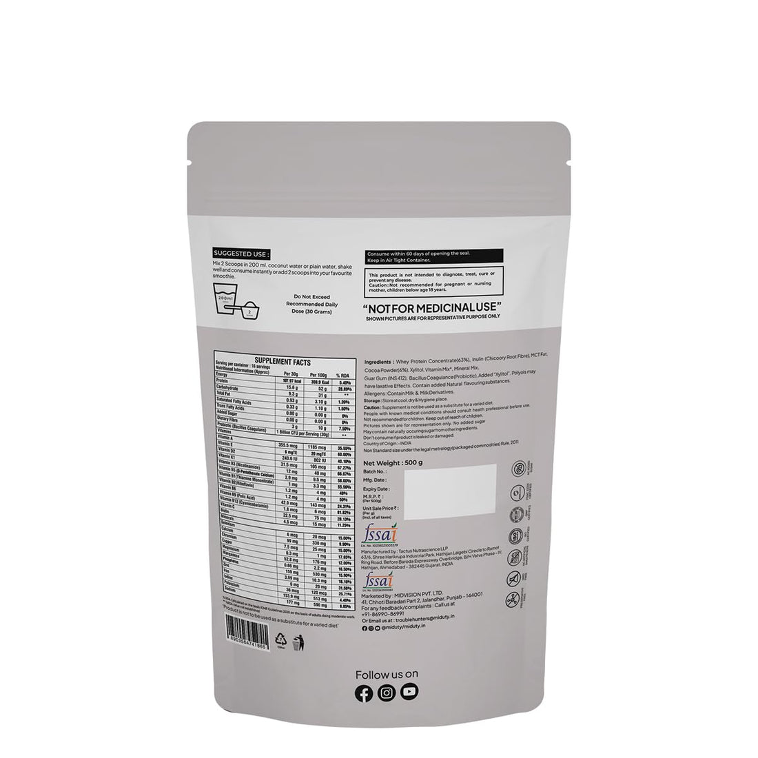 Miduty Fit N Lean Protein Shake Powder