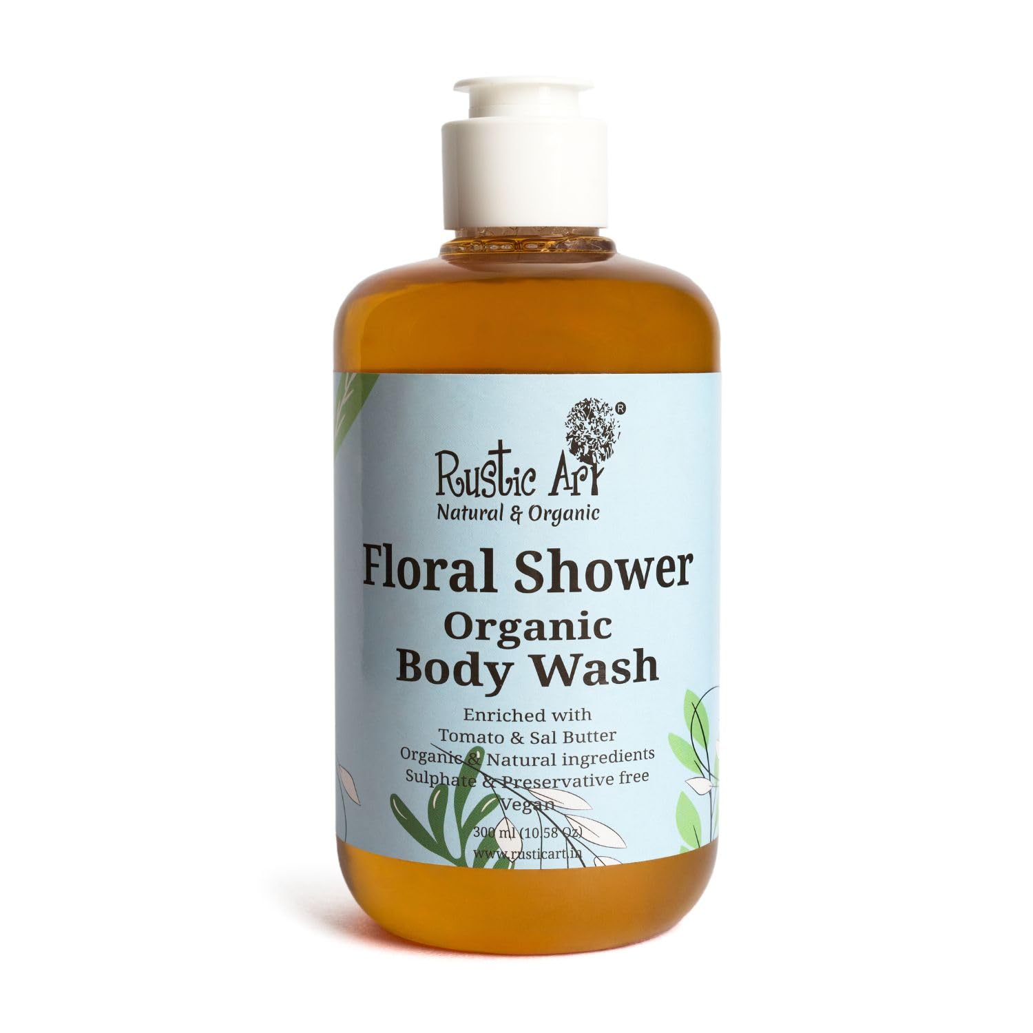 Rustic Art Floral Shower Body Wash Liquid - 300 ML
