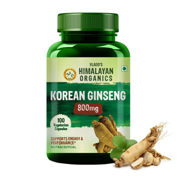 Himalayan Organics Korean Ginseng 800 mg Vegetarian Capsules - 100 Caps