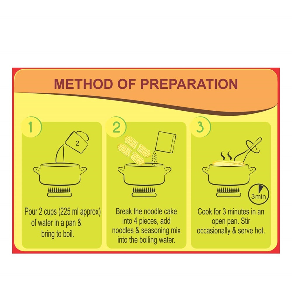 Patanjali Atta Noodles Chatpataa - Family Pack (Pack of 4) nutritional information
