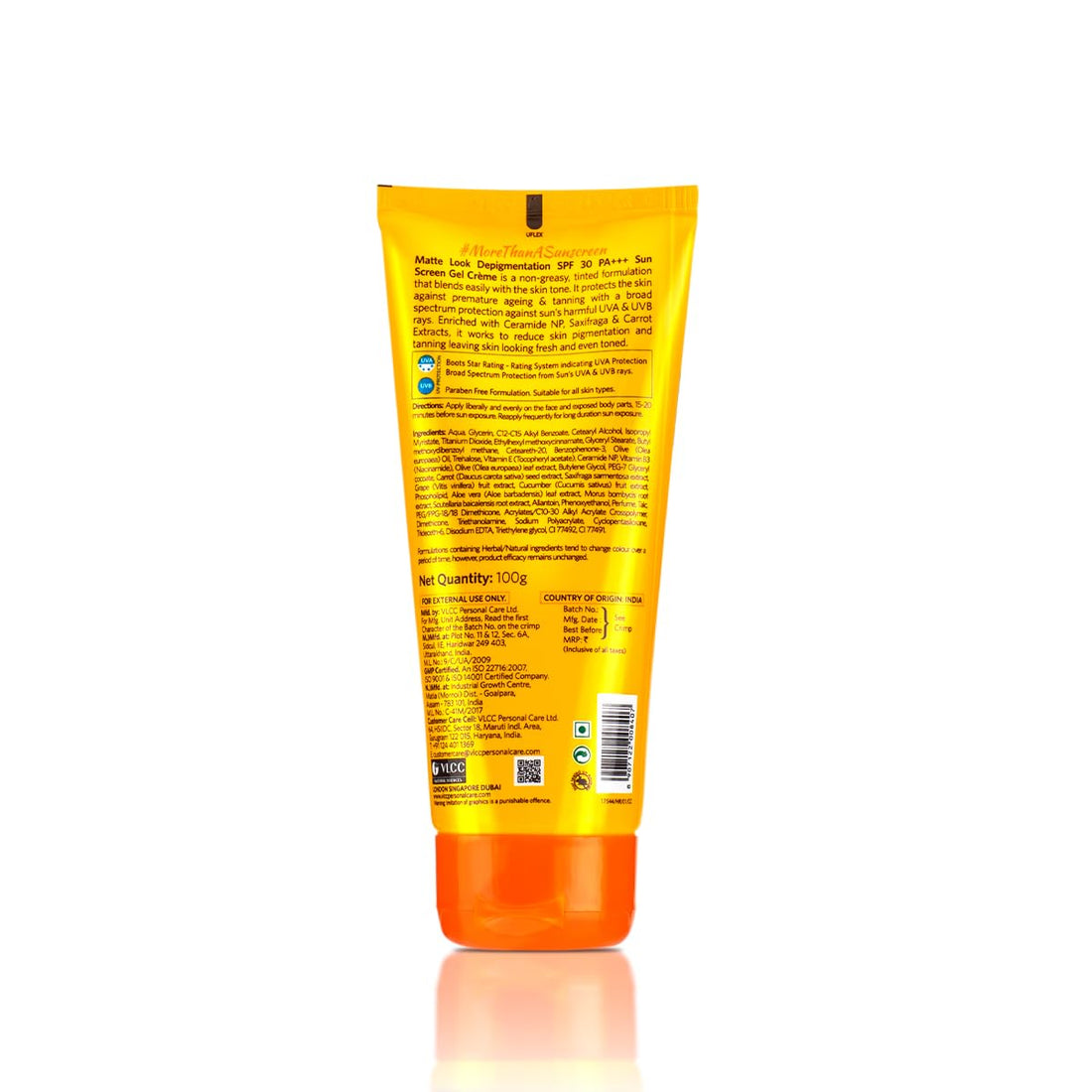 VLCC Matte Look SPF 30 PA ++ Sunscreen Gel Cream - 125 GM