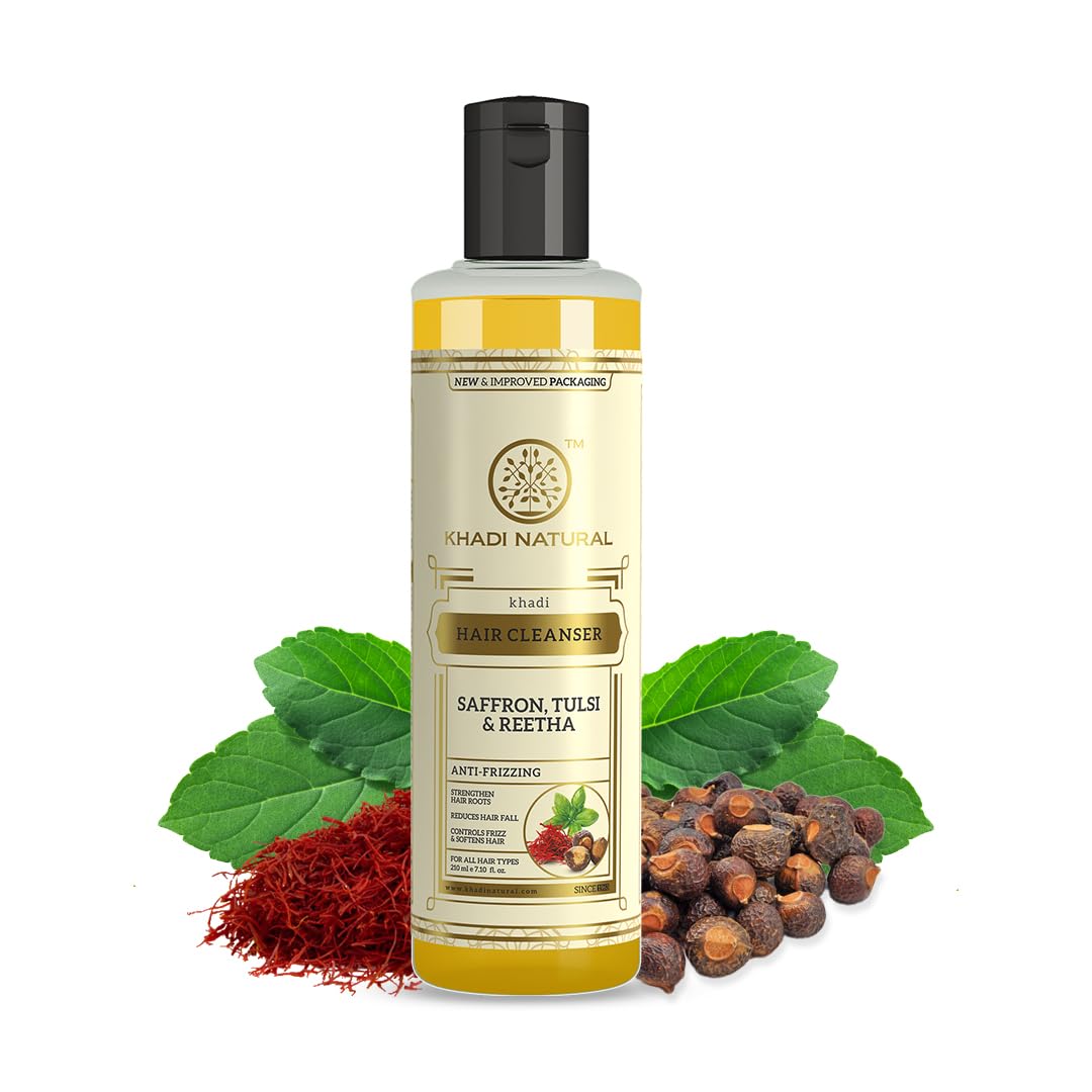 Khadi Natural Saffron Tulsi & Reetha Hair Cleanser - 210 ML