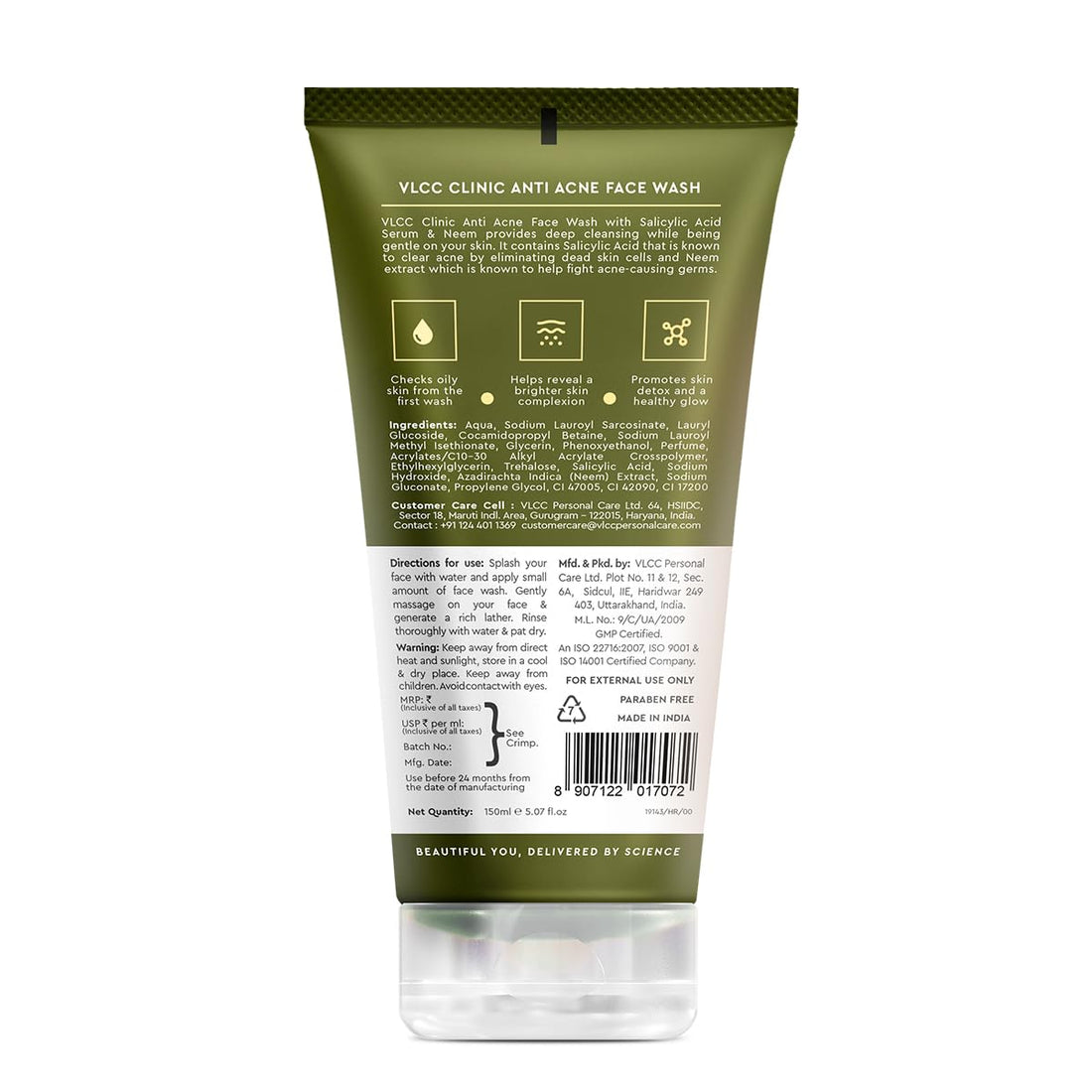 VLCC Anti Acne Face Wash With Salicylic Acid & Neem - 150 ML