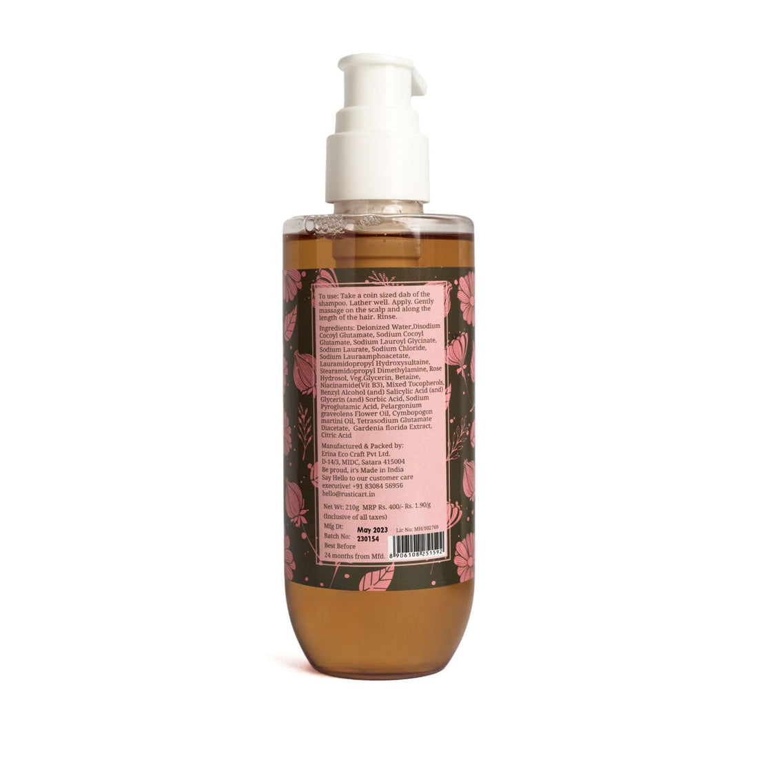Rustic Art Rose Geranium Shampoo - 210 ML