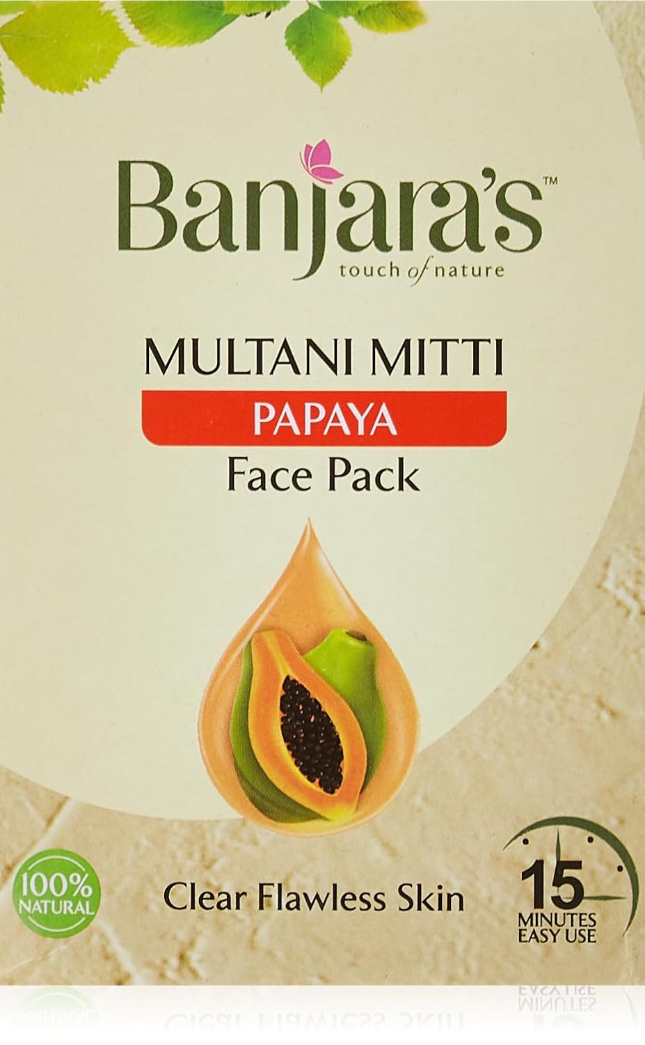 Banjaras Multani Mitti + Papaya Face Pack Powder - 100 GM