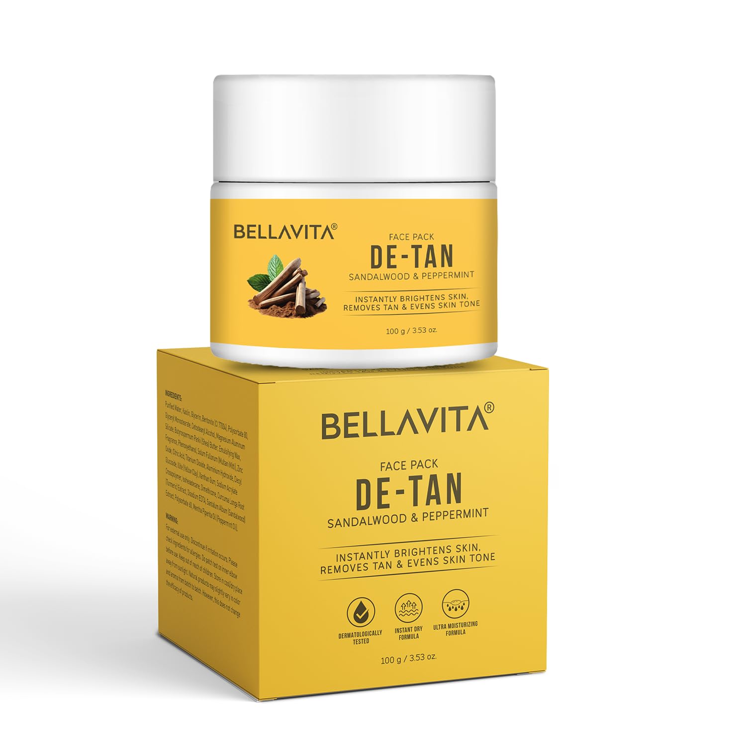 Bella Vita De-Tan Face Pack - 100 GM