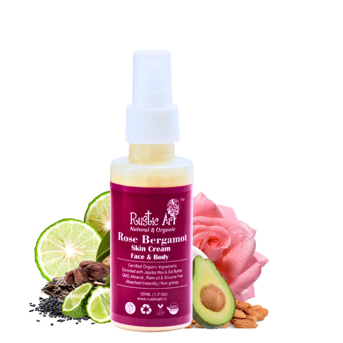 Rustic Art Organic Rose Bergamot Skin Cream