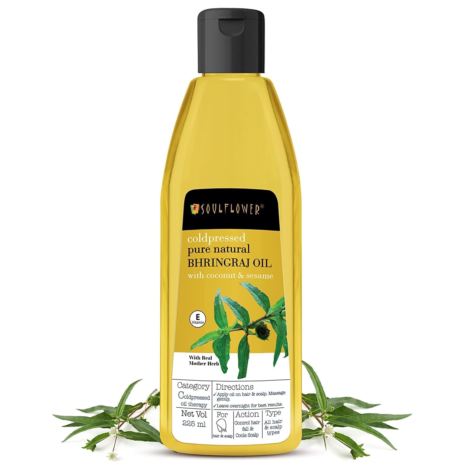 Soulflower Cold Pressed Bhringraj Hair Oil - 225 ML