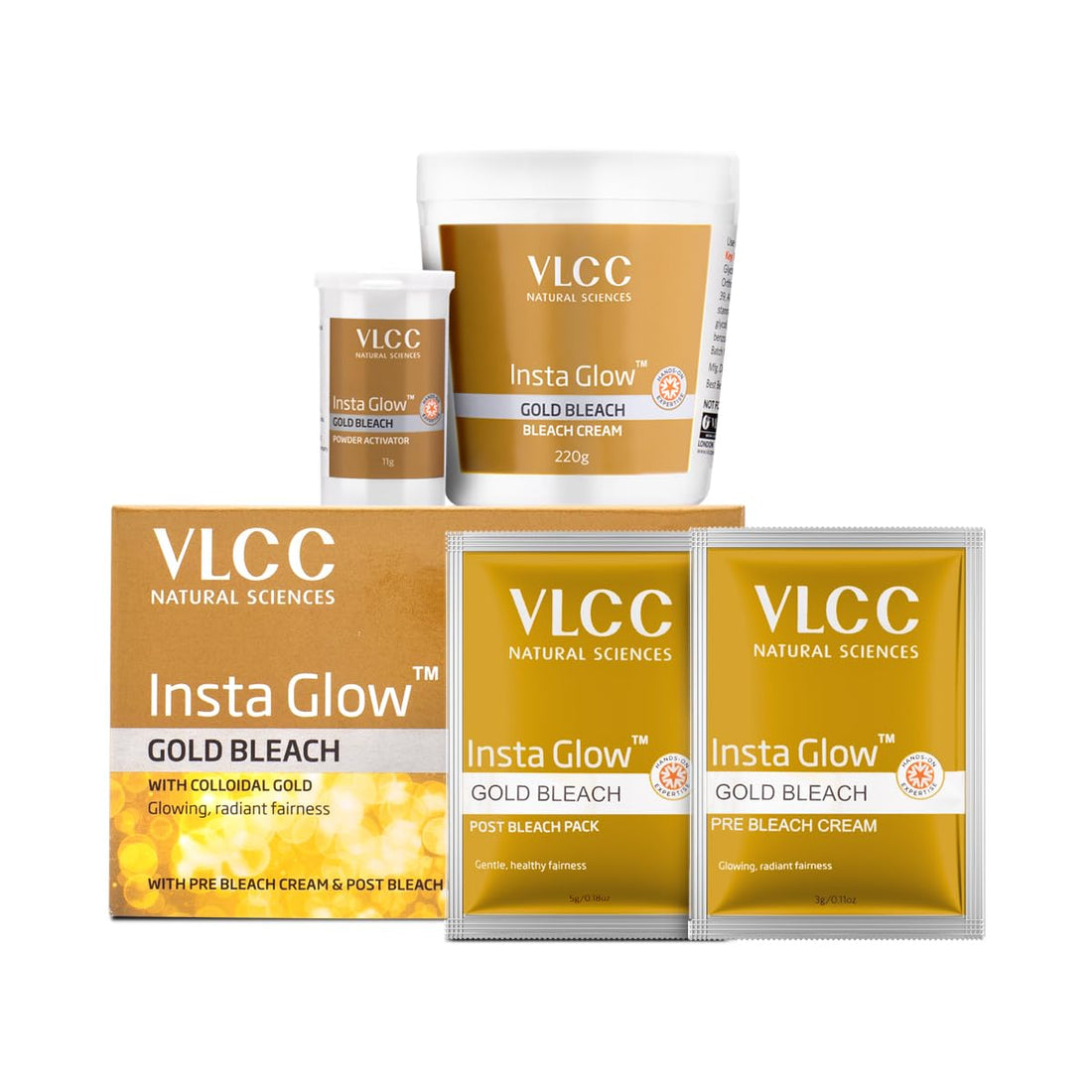 VLCC Insta Glow Gold Bleach Cream - 60 GM