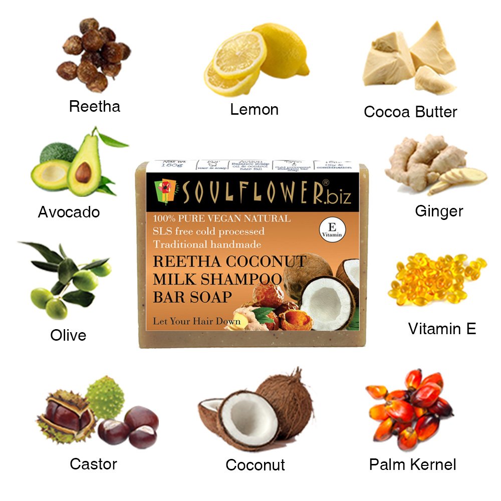 Soulflower Reetha Coconut Milk Soap - 150 GM