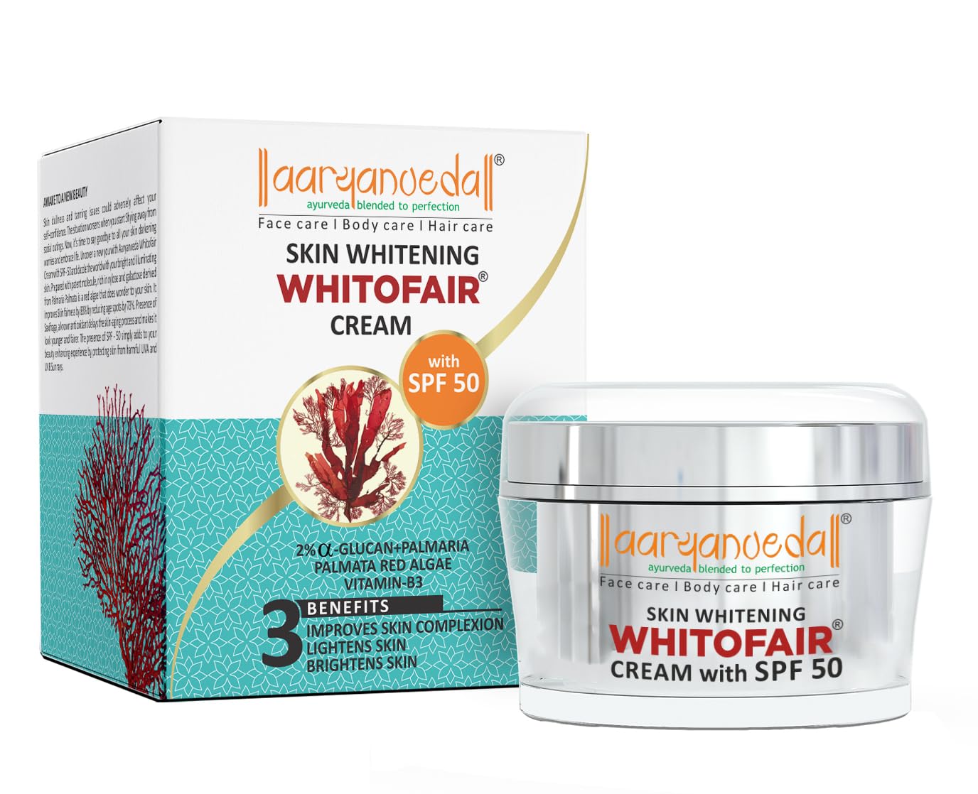 Aaryanveda Skin Whitening Whitofair Face Cream SPF 50 - 50 GM