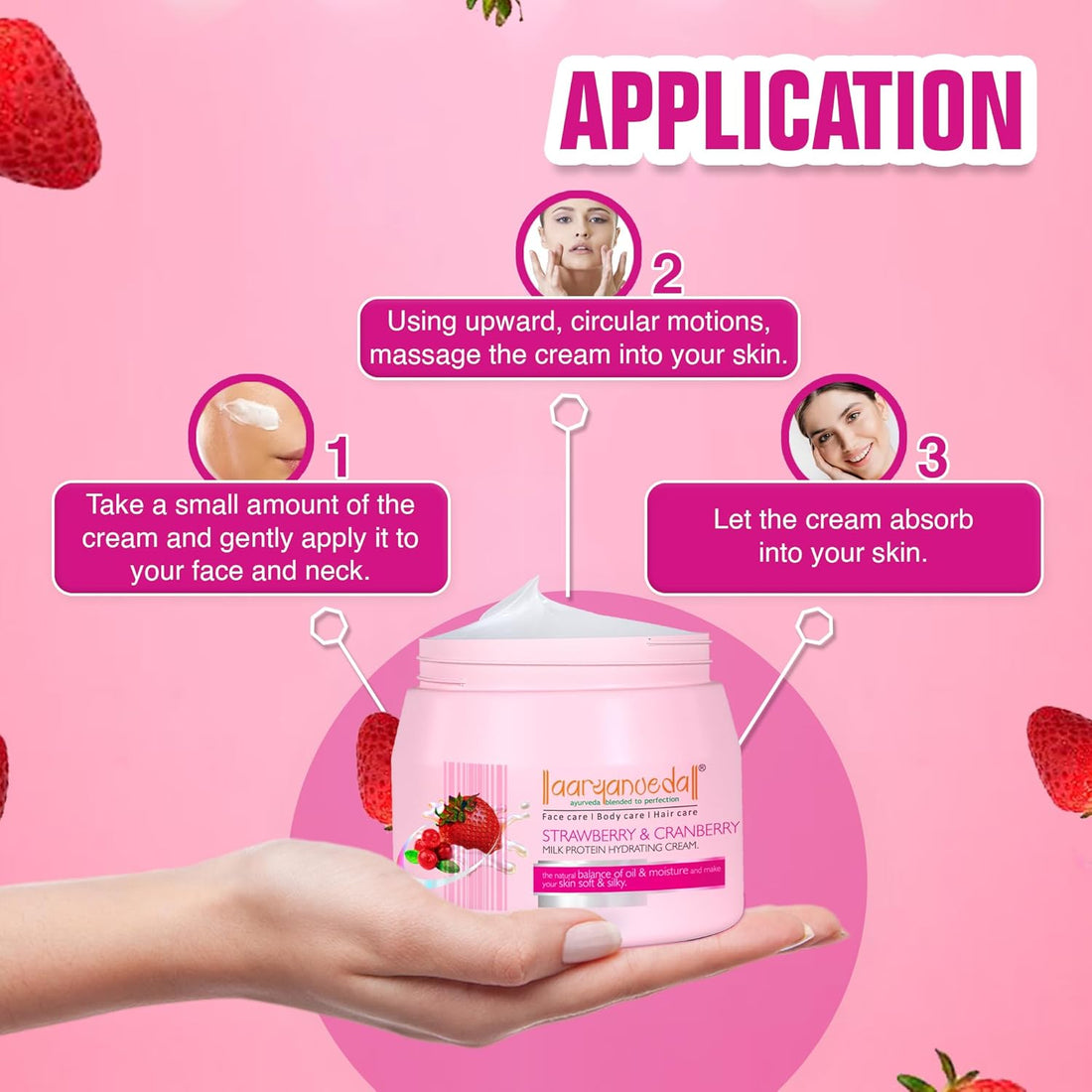 Aaryanveda Strawberry & Cranberry Cream - 400 GM