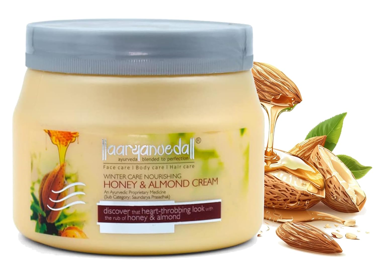 Aaryanveda Honey & Almond Cream - 400 GM