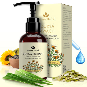 Avimee Herbal Soorya Kawach SPF 50 PA ++++ Hyaluronic Acid Sunscreen Lotion - 100 ML