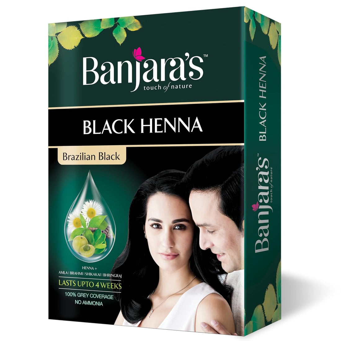 Banjaras Black Henna Hair Colour Brazilian Black  - 54 GM