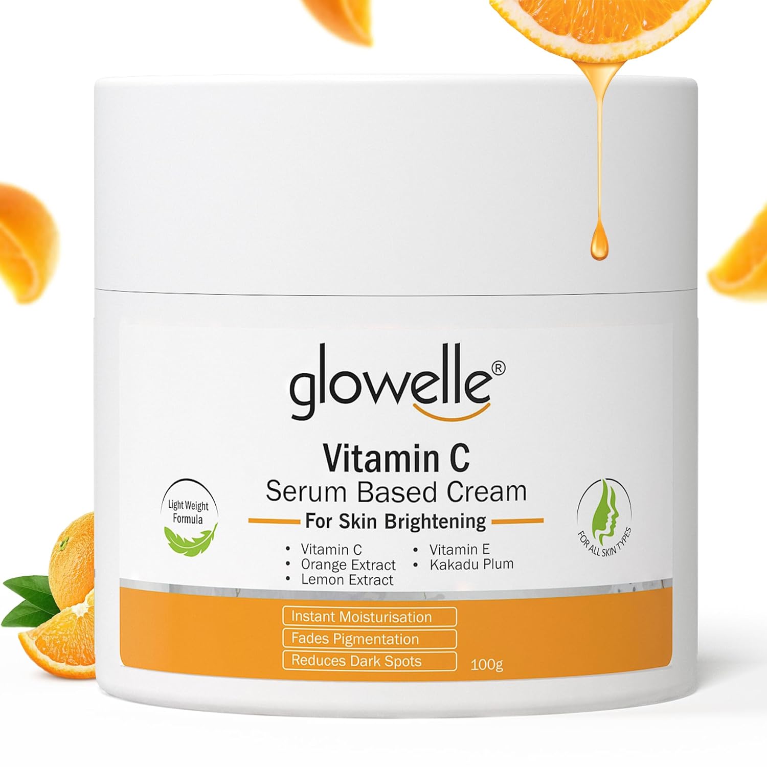 Glowelle Vitamin C Serum Based Cream - 100 GM