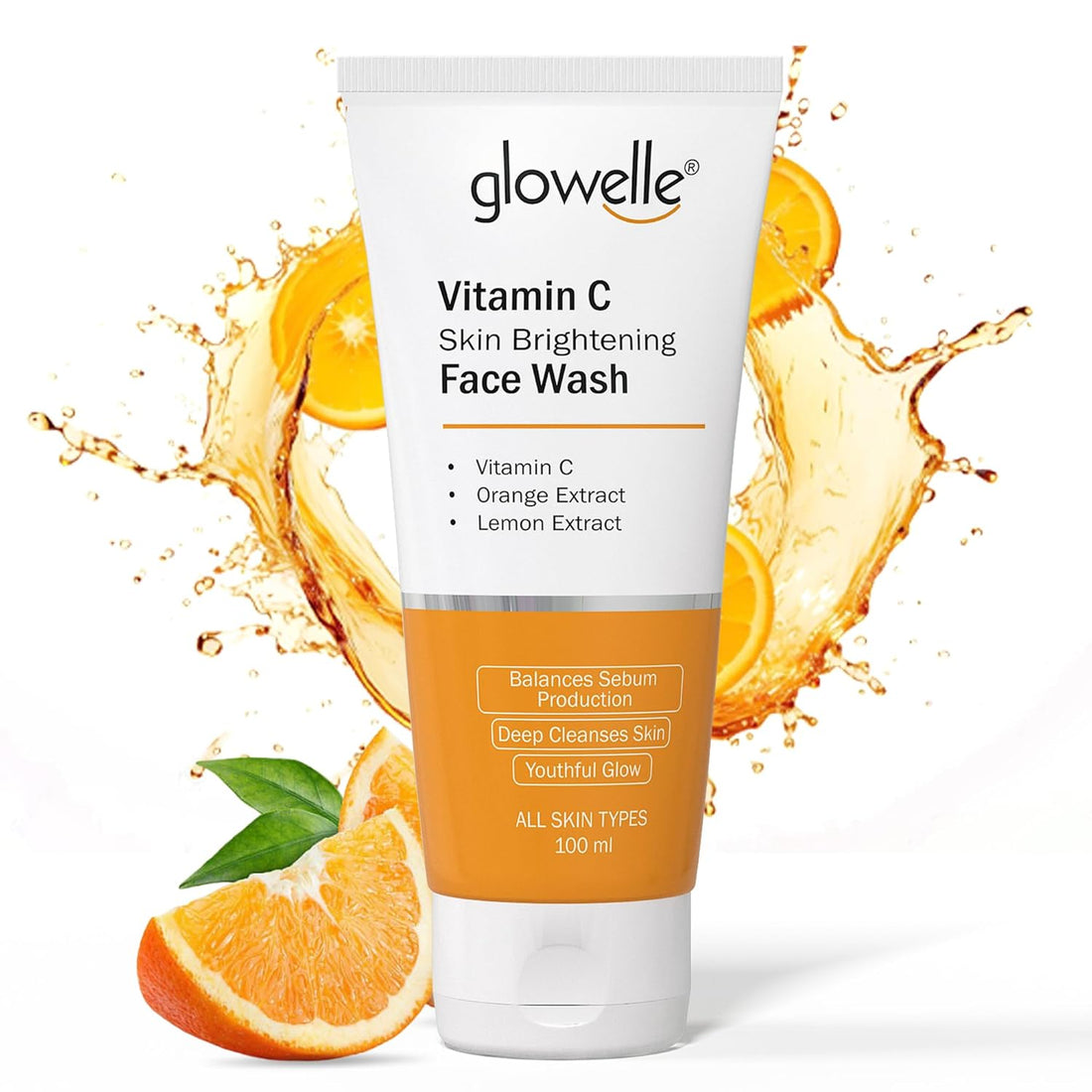 Glowelle Vitamin C Skin Brightening Face Wash - 100 ML