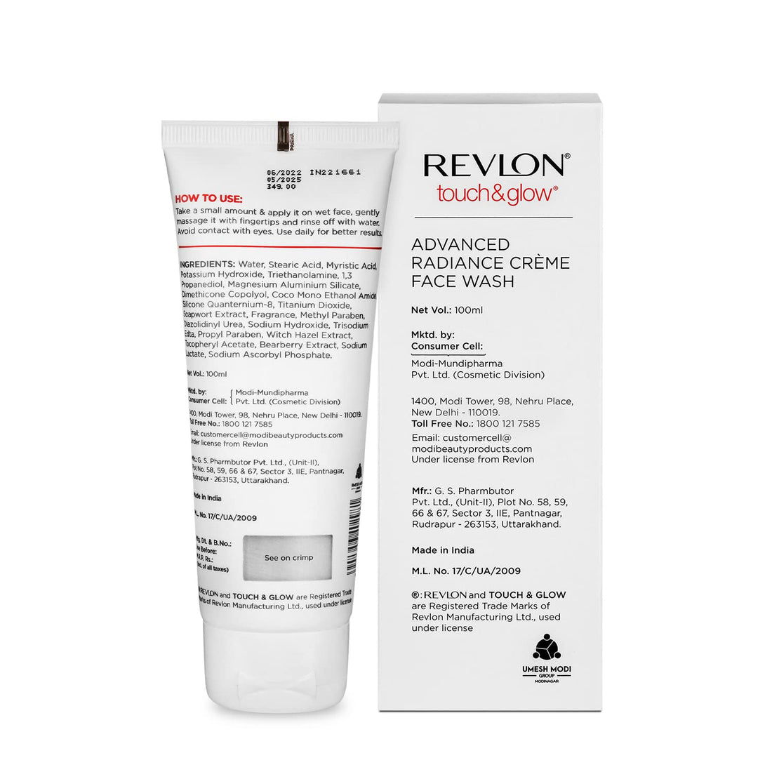 Revlon Touch & Glow Advanced Radiance Cream Face Wash - 100 GM