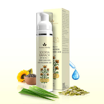 Avimee Herbal Soorya Kawach SPF 50 PA++++ Serum Sunscreen with Hyaluronic Acid - 50 ML