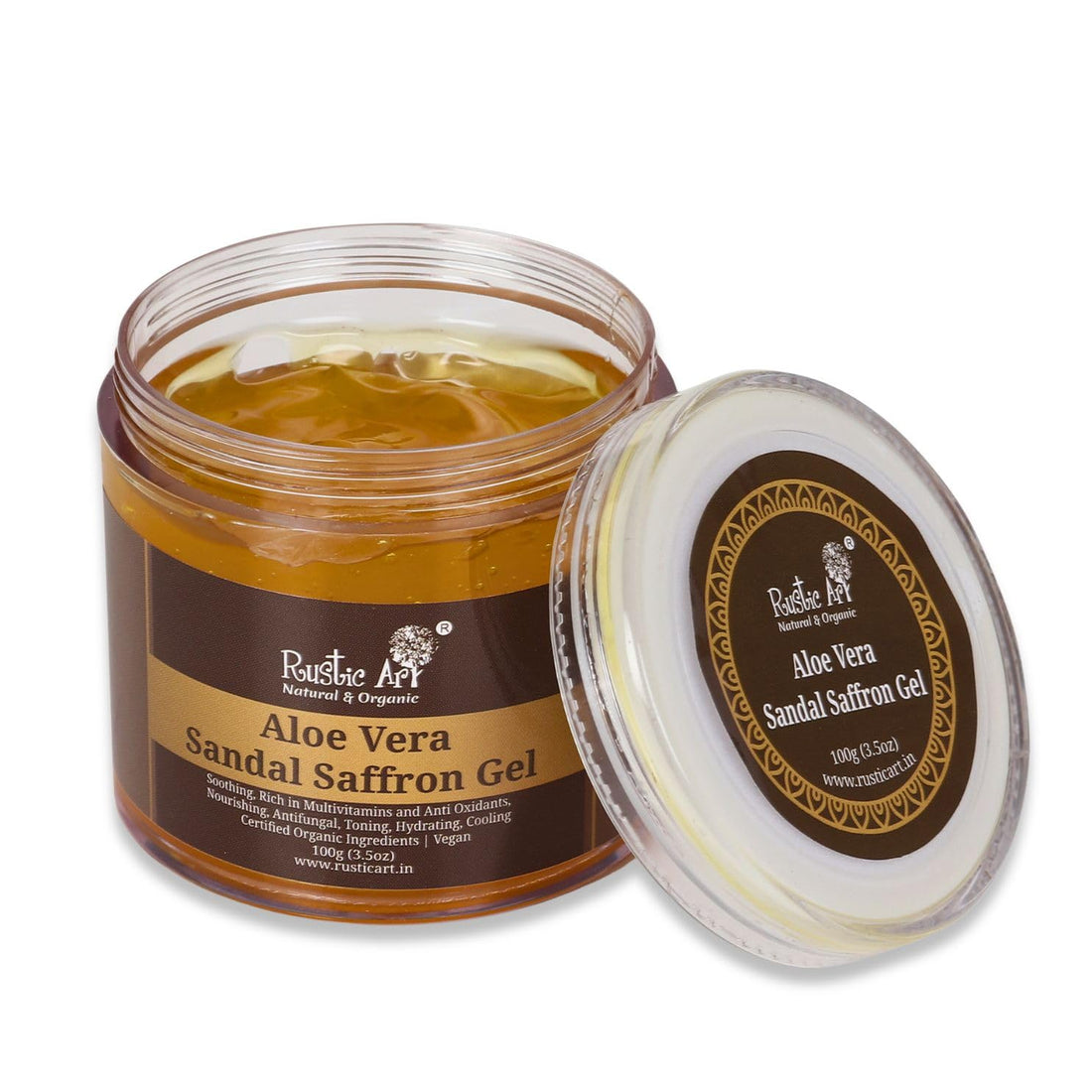 Rustic Art Aloe Vera Sandal Saffron Gel - 100 GM