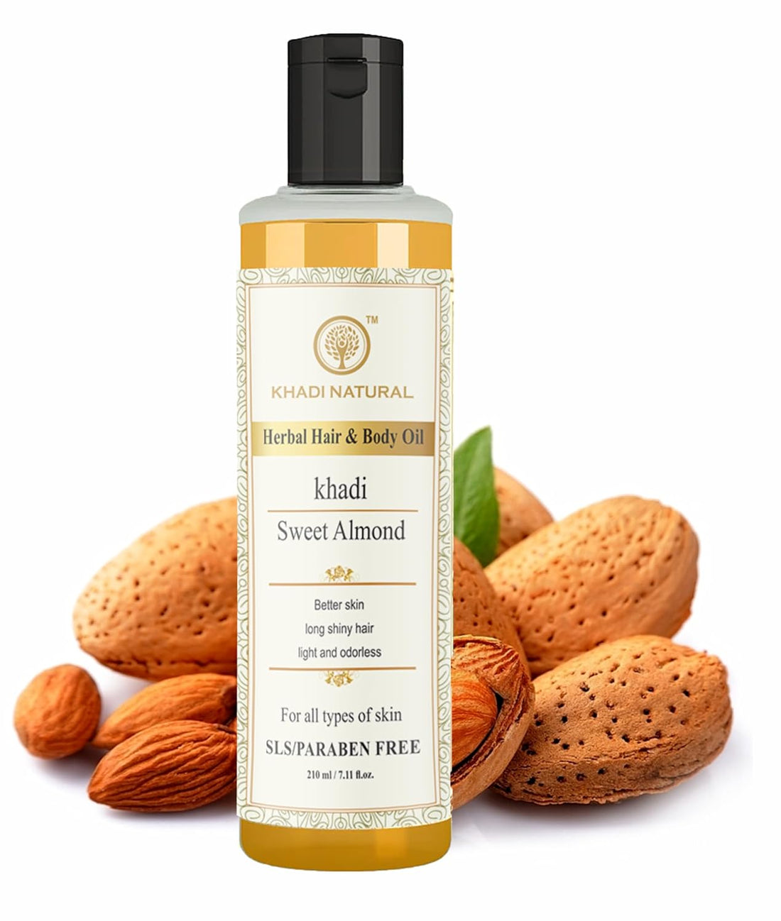 Khadi Natural Sweet Almond Hair & Body Oil - 100 ML