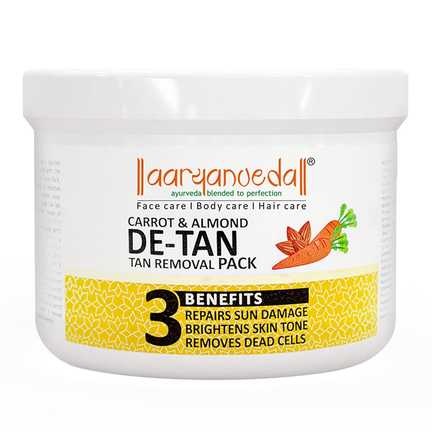 Aaryanveda Carrot & Almond DE Tan Removal Face Pack - 200 GM