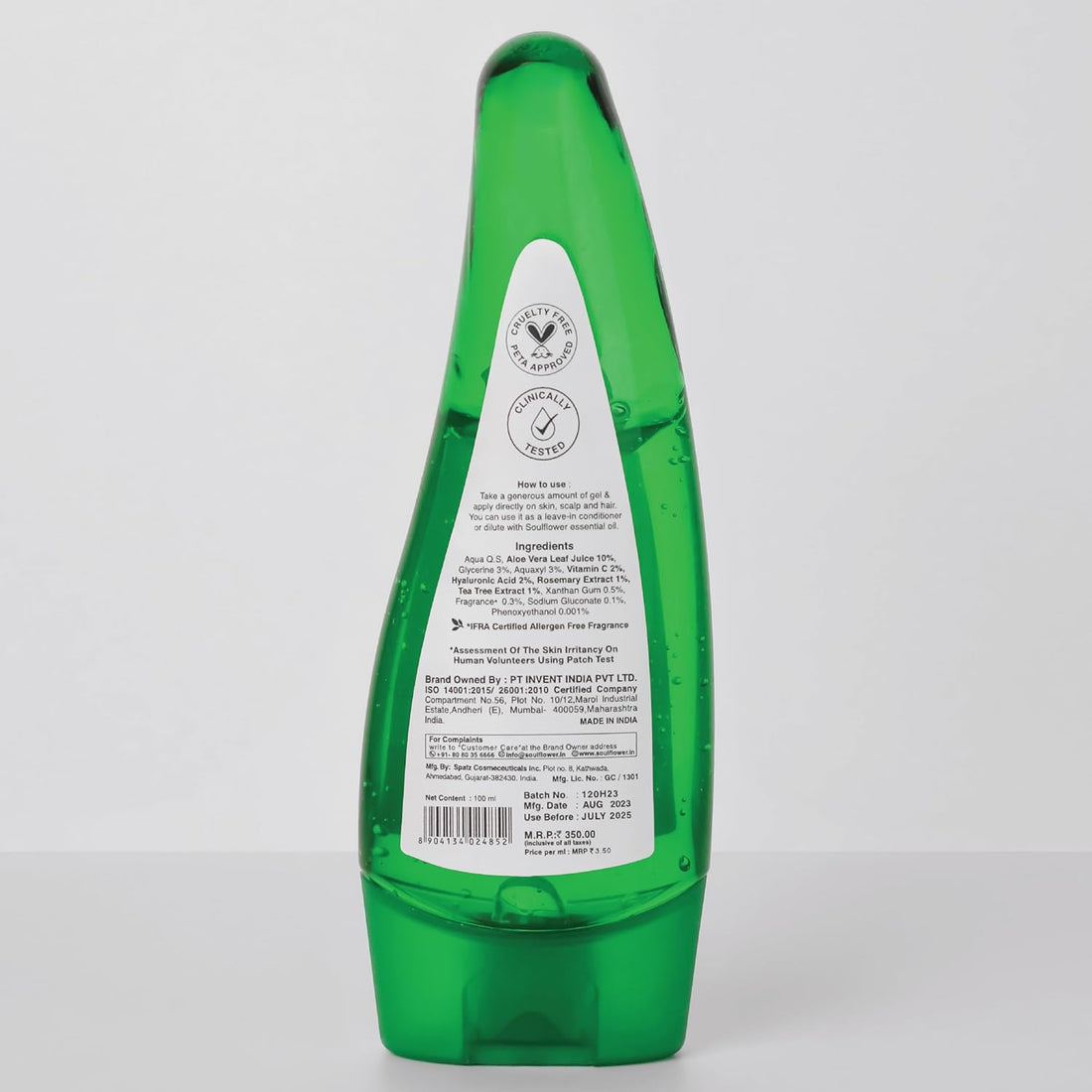 Soulflower Aloe Vera Tea Tree Gel - 100 ML