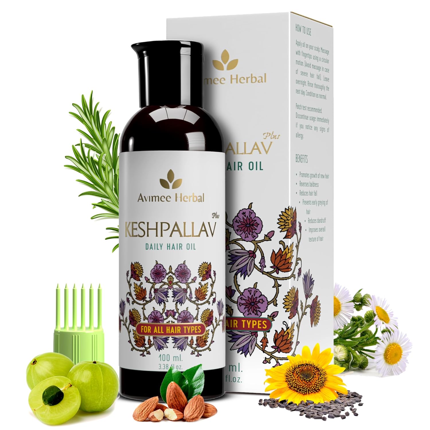 Avimee Herbal Keshpallav Plus Hair Oil - 100 ML