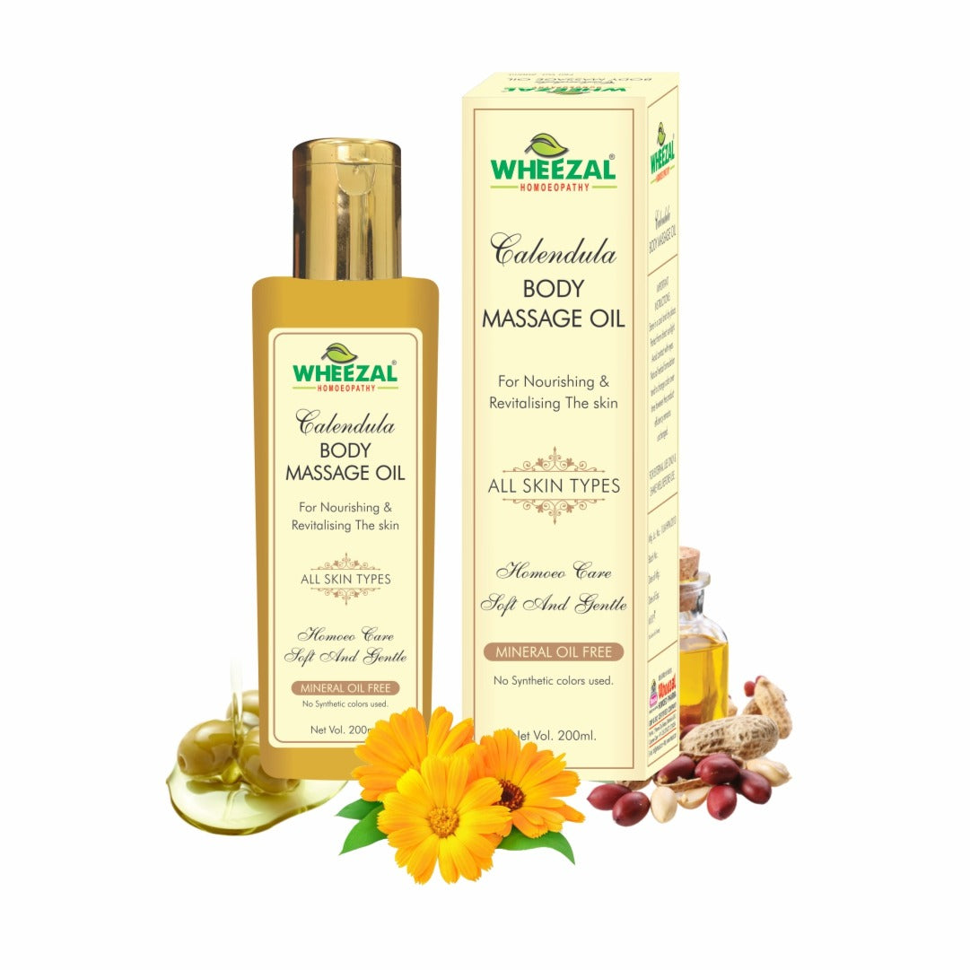 Wheezal Calendula Body Massage Oil - 200 ML