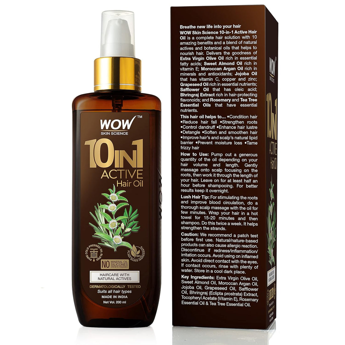 WOW Skin Science 10 in 1 Active Hair Oil - 200 ML