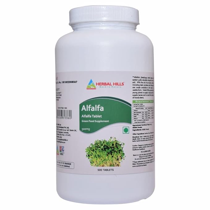 Herbal Hills Alfalfa Tablets - 500 Tabs