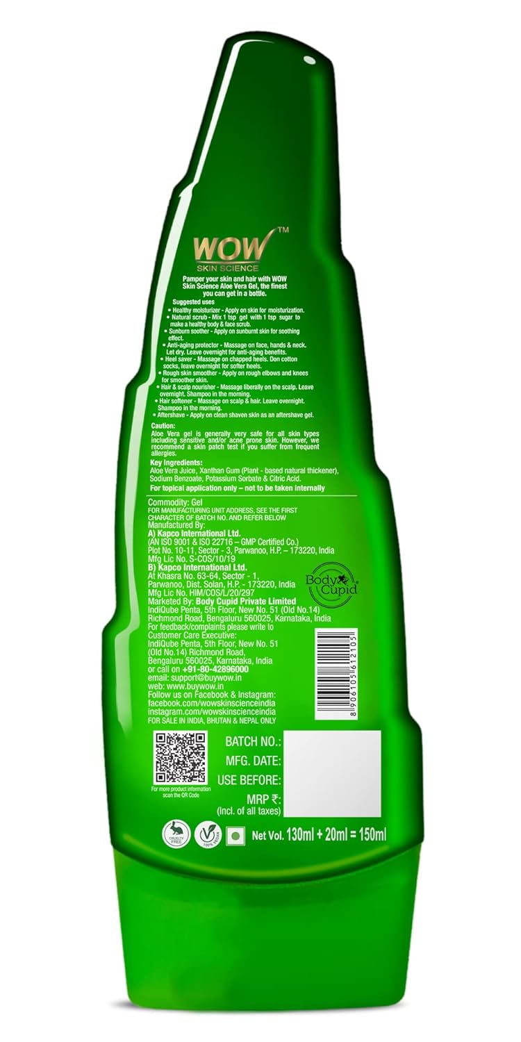 WOW Skin Science 99% Pure Aloe Vera Gel - 150 ML