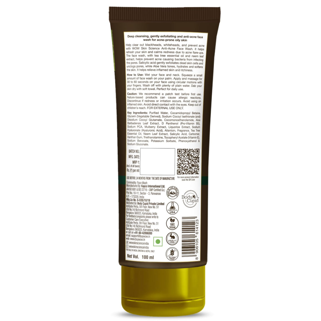 WOW Skin Science Anti-Acne Neem Face Wash - 100 ML