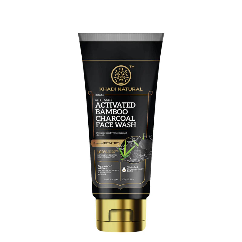 Khadi Natural Bamboo Charcoal Face Wash - 100 GM