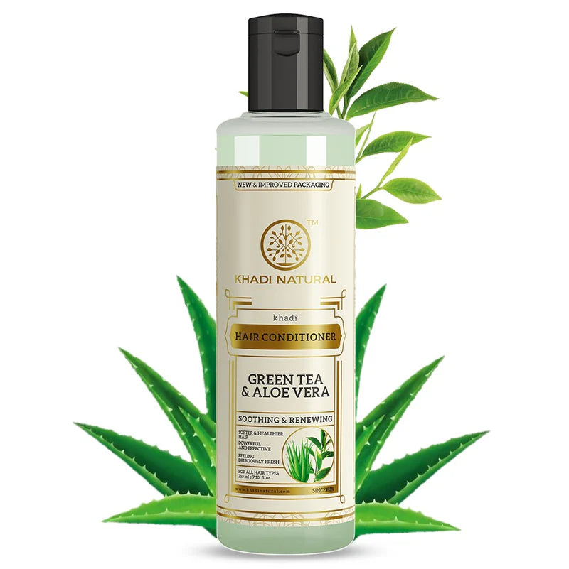 Khadi Natural Herbal Greentea & Aloevera Hair Conditioner - 210 ML