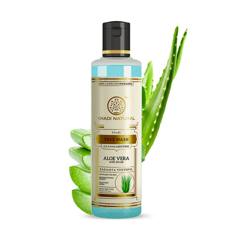 Khadi Natural Aloe Vera Face Wash with Scrub - 210 ML